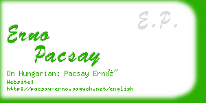 erno pacsay business card